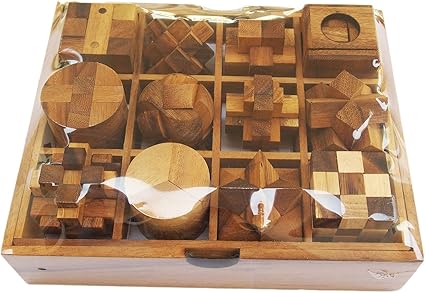 Amazon.com: Doce para el cerebro con el Puzzle vitrina, 12 de madera juego de Set de regalo, hecho a mano juego de puzles de madera, para adultos, un: Toys \u0026 Games