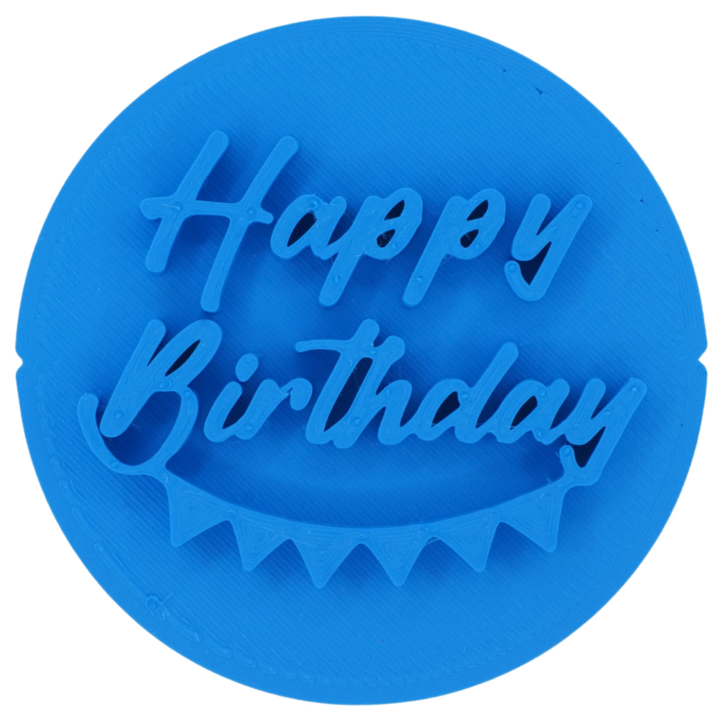 Happy Birthday Bunting Cookie Stamp Fondant Embosser 6cm (2.36 inches) Made in The UK for Baking, Cooking, Fondant, Icing, Cupcake, Cookie, Cake, Biscuits, Decoration
