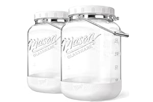 [NEW] 2 Pack 1.5 Gallon Glass Jar With Airtight Lid, Large Mason Jars Wide Mouth with Scale Marks, Big Glass Storage Containe