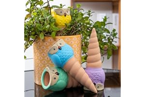 GARDENREX Terracotta Watering Spikes-4PCS Automatic Self Watering Stakes, Plant Watering Devices for Recycled Wine Bottles, Clay Plant Garden Waterers for Holidays (Owls)