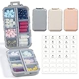 3 Pack, 14 GRIDS Travel Pill Organizer Box with