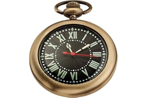 Whodoit Classic Uncovered Men's Pocket Watch, Pocket Watches with Chain for Men