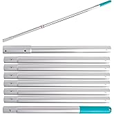 U.S. Pool Supply Telescoping Pole 10.5 Foot Aluminum Pool Pole Telescopic Cleaning - 8 Adjustable Connecting Sections, Expandable Step-Up Length - Attach Connect Skimmer Net Rake Brush Vacuum Heads