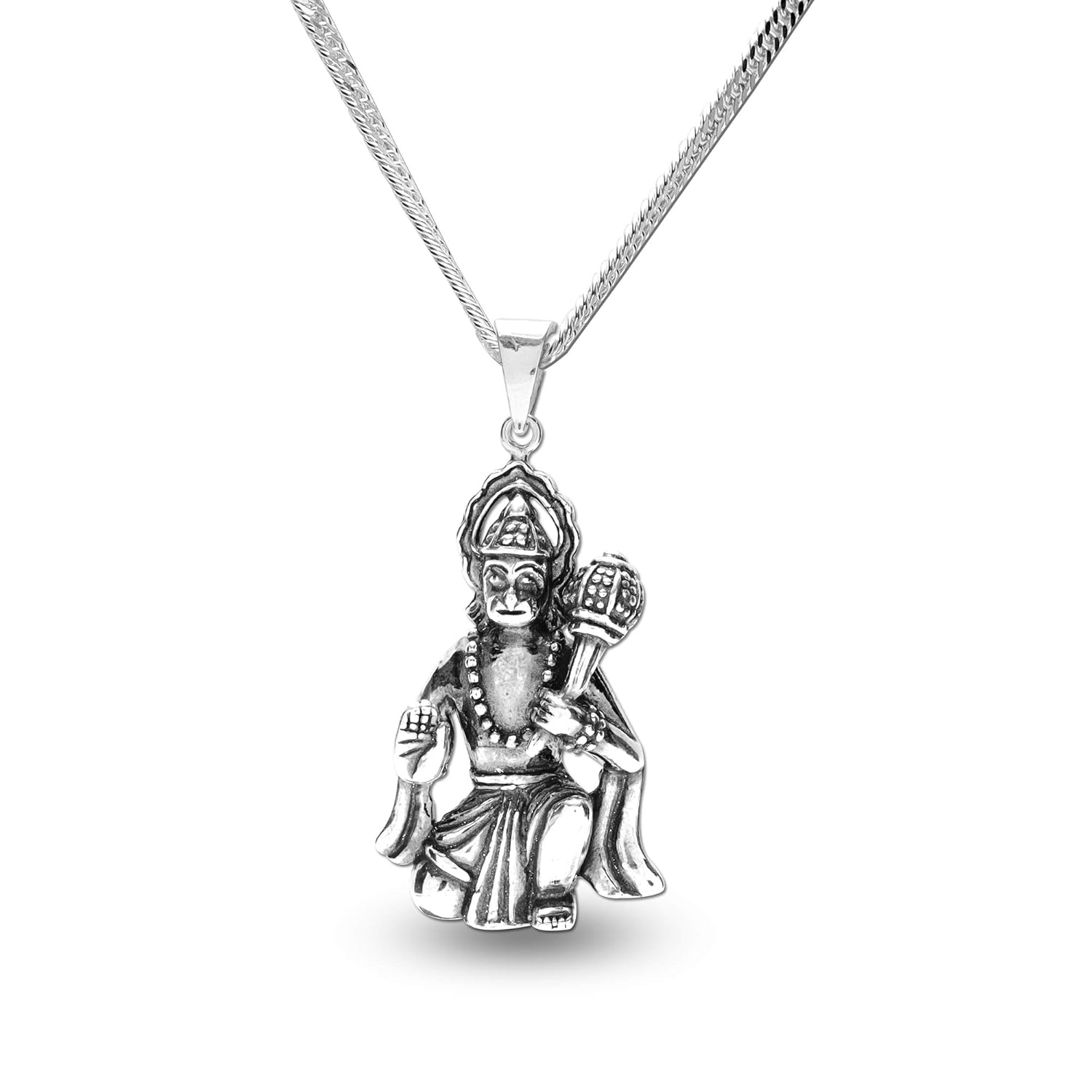 Buy Silver Style Sterling Silver Hanuman Pendant for Men's at Amazon.in