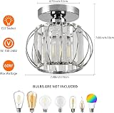 ZYDTRIP Crystal Ceiling Light Fixt Chandelier Small Semi Flush 19cm view 4