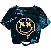 Remidoo Women's Summer Casual Distressed Short Sleeve Crop Top Crewneck T Shirt