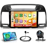 Rimoody 4GB+64GB Android 15 Car Stereo for Toyota Camry 2000-2006 | Car Radio Wireless CarPlay Android Auto, 9" INCELL Touchscreen GPS WiFi Bluetooth FM/RDS EQ SWC Backup Camera