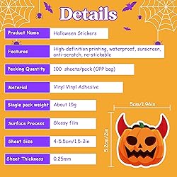 OHOME Halloween Stickers | 100 PCS Halloween Party