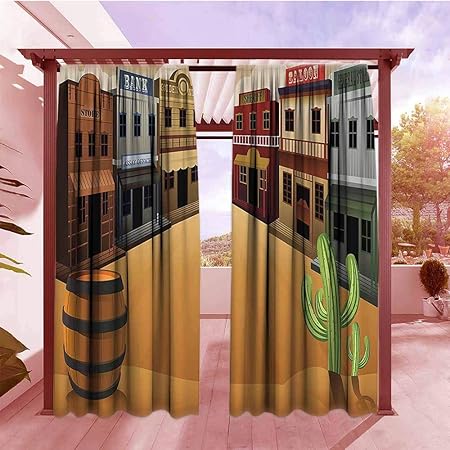 Amazon Com Sliding Door Curtain Saloon Decor Collection Cartoon
