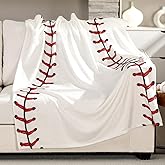 Breling Flannel Baseball Blanket Gift Sports Throw Blanket 50 x 40 Inch Soft Warm Throw Blankets Sport Stuff Birthday Ideal Gifts for Baseball Lover Sports Fan Room Bed Sofa Decor