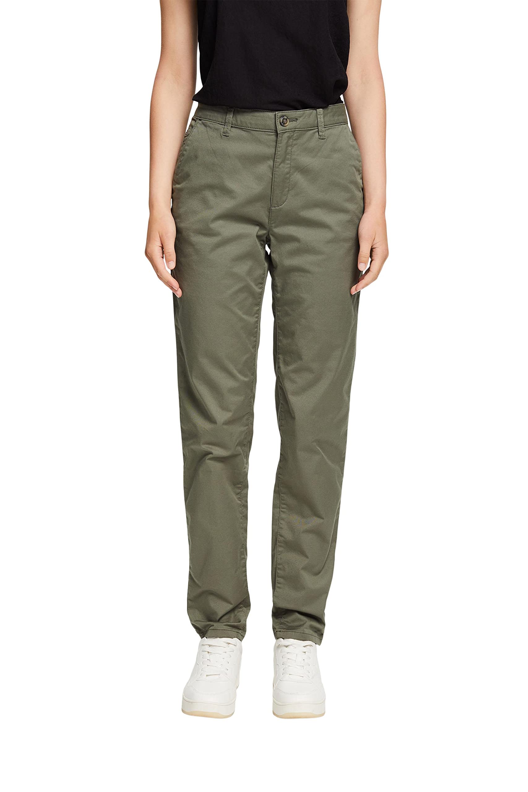 ESPRIT Women's Trouser, 350/KHAKI GREEN, 6/32