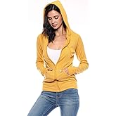 Urban Look Women's Casual Light Weight Thermal Zip Up Hoodies