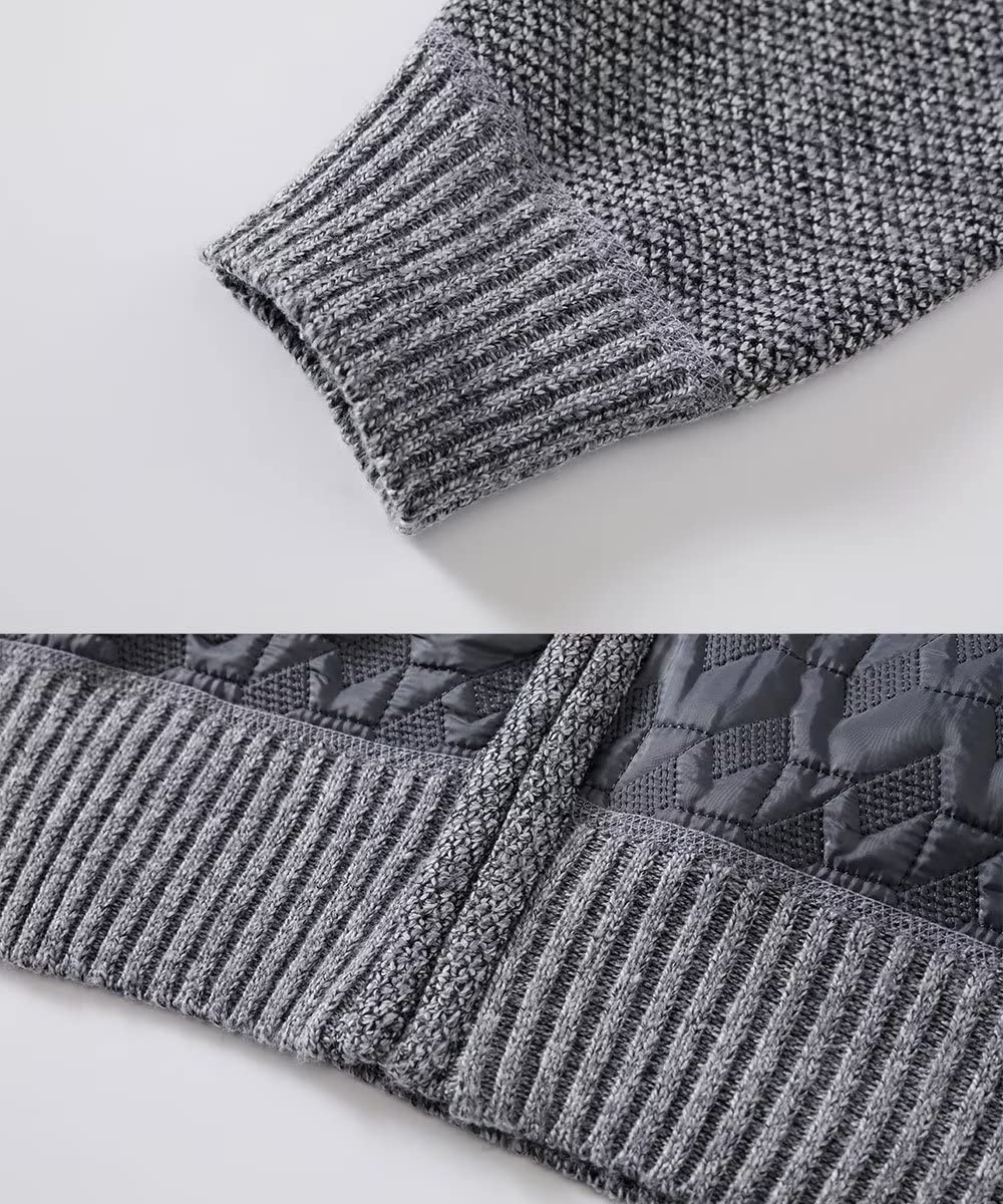 Msmsse Men's Full Zip Cardigan Sweater for Men Causal Thick Slim Fit Knitted Sweaters Jacket Black M