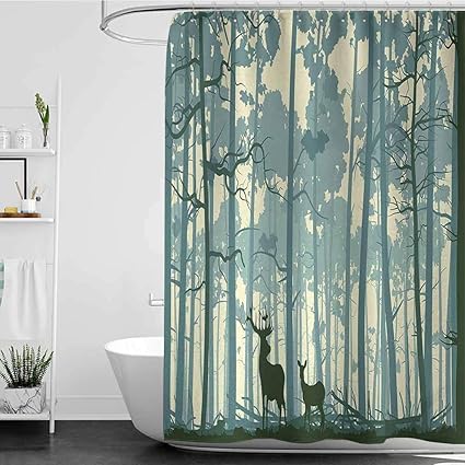 Amazon Com Skdsarts Cool Shower Curtains For Mens Bathroom Deer