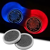 2Pcs LED Car Cup Holder Lights, 7 Colors Light Up Cup Coasters, USB Rechargeable Interior Lighting Accessories for Car Truck Vehicle Decoration﻿