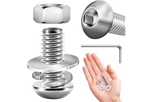 (20Sets) 5/16-18 Bolt x 3/4" Button Head Socket Cap Bolts, Screws Nuts and Bolts, 5/16 Bolt, 304 Stainless Steel Bolts and Nuts Coarse Thread, Bright Finish, Allen Screws Furniture Bolts by Mywish