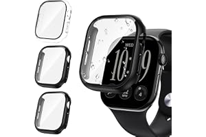 Tensea 3PCS for Apple Watch Screen Protector Case Series 12 46mm | iWatch Protective Face Cover for Women Men, Tempered Glass