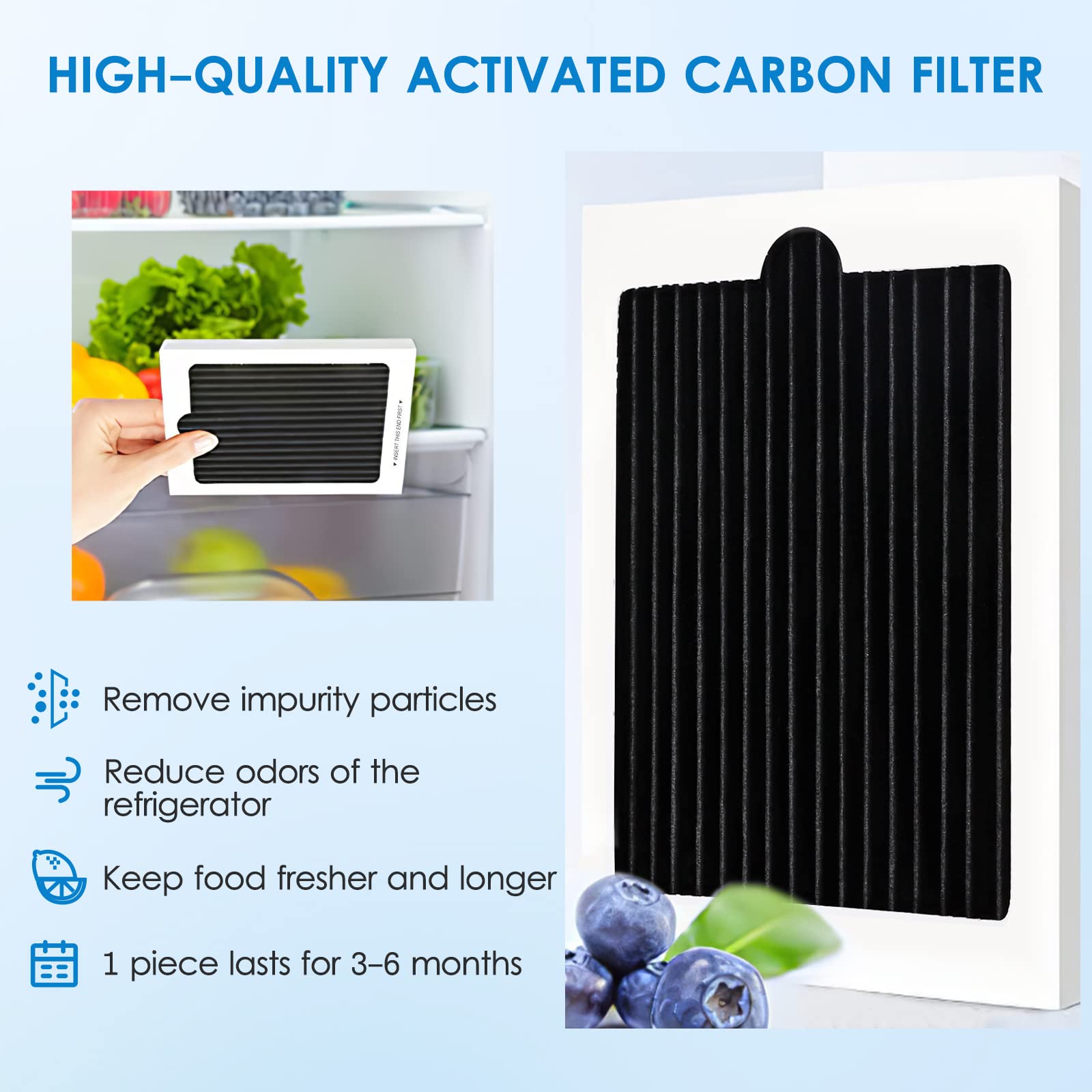KEEPOW Refrigerator Air Filter Replacement Compatible with Frigidaire Pure Air Ultra & Electrolux EAFCBF, SCPUREAIR2PK, 242047801, 242061001, 241754001, 242047804 (9 Pack)