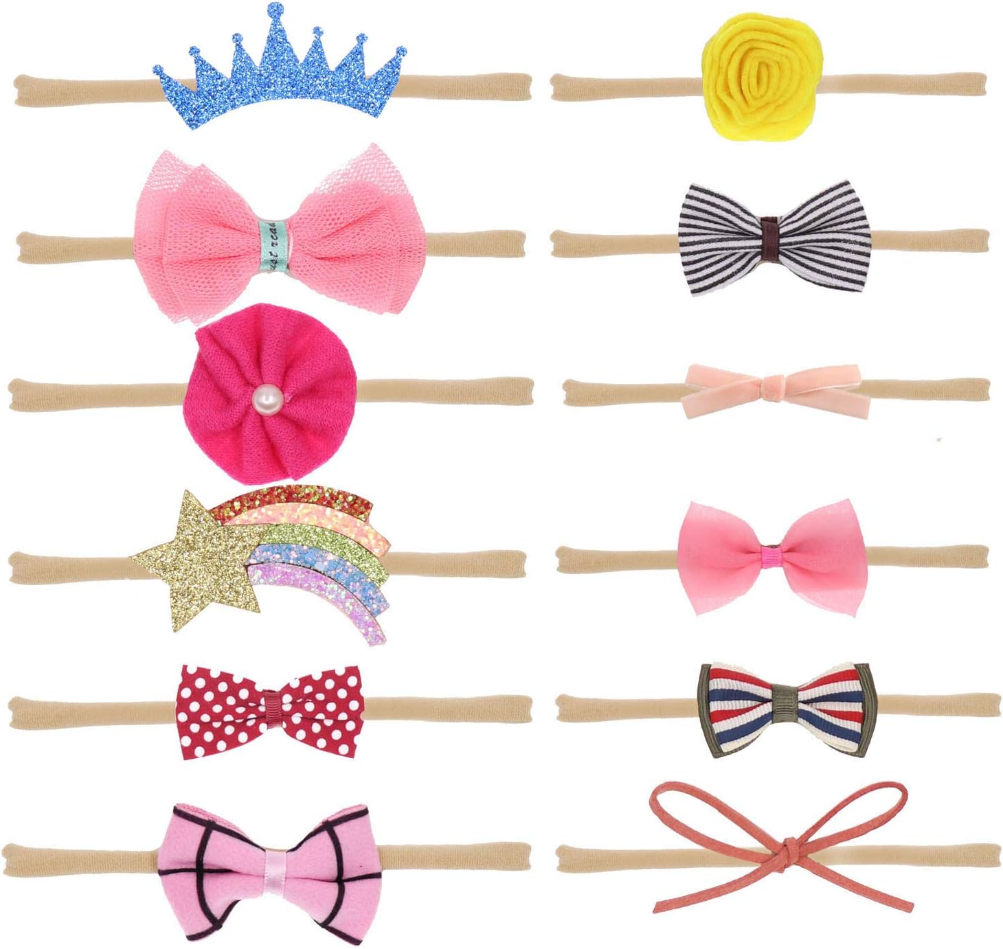 Baby Headbands and Bows, Newborn Infant Toddler Hair Accessories, Hair Bands for Toddler Girl&Boy