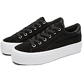 THATXUAOV Womens Platform Sneakers White Tennis Shoes Casual Low Top Fashion Sneakers