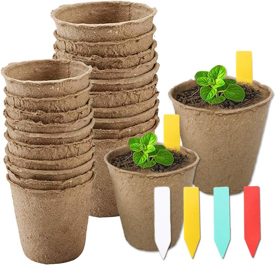 YBB 60 Pcs Plant Starter Pots + 60 Pcs Colorful Plant