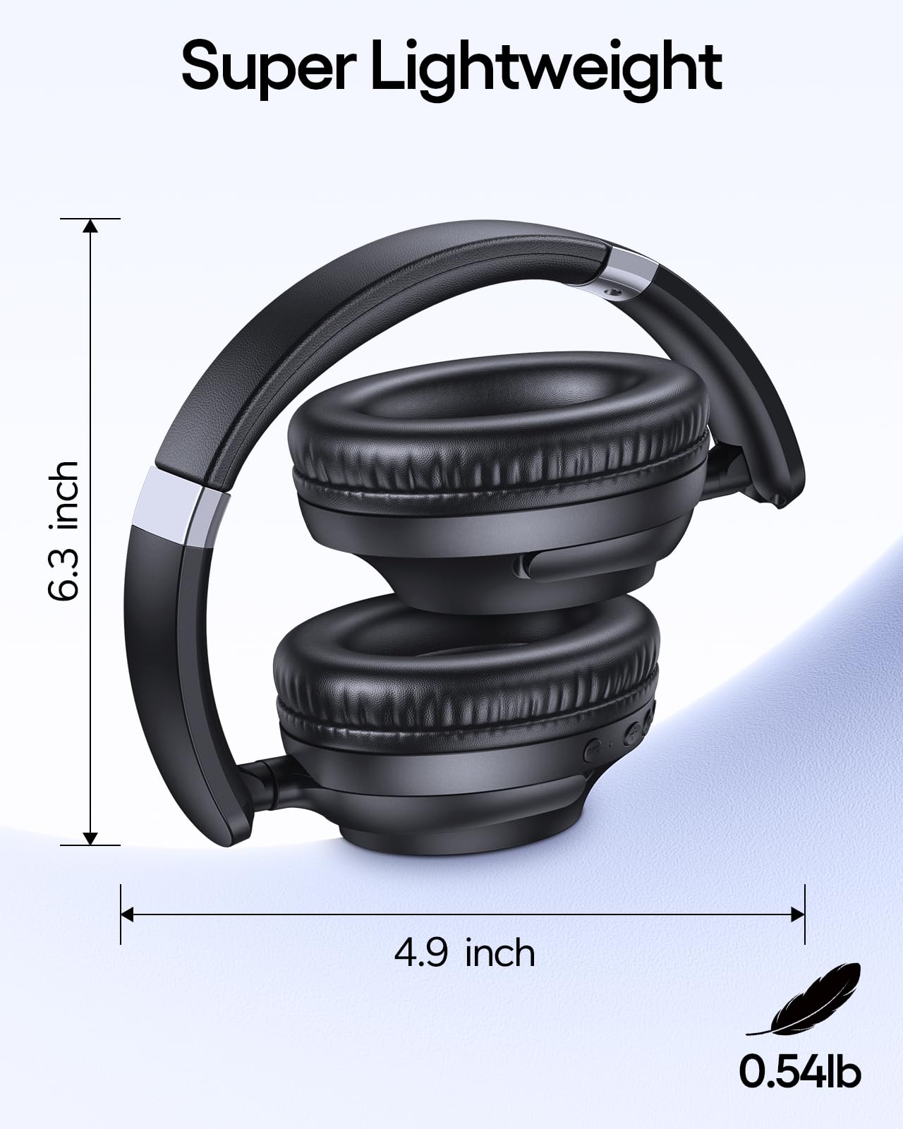 TAGRY Hybrid Active Noise Cancelling Headphones 100H Playtime Wireless Bluetooth Over Ear Headphone with Fast Charging Hi-Res Audio Comfort Earcups Headsets for Home Travel Office Phone PC Black