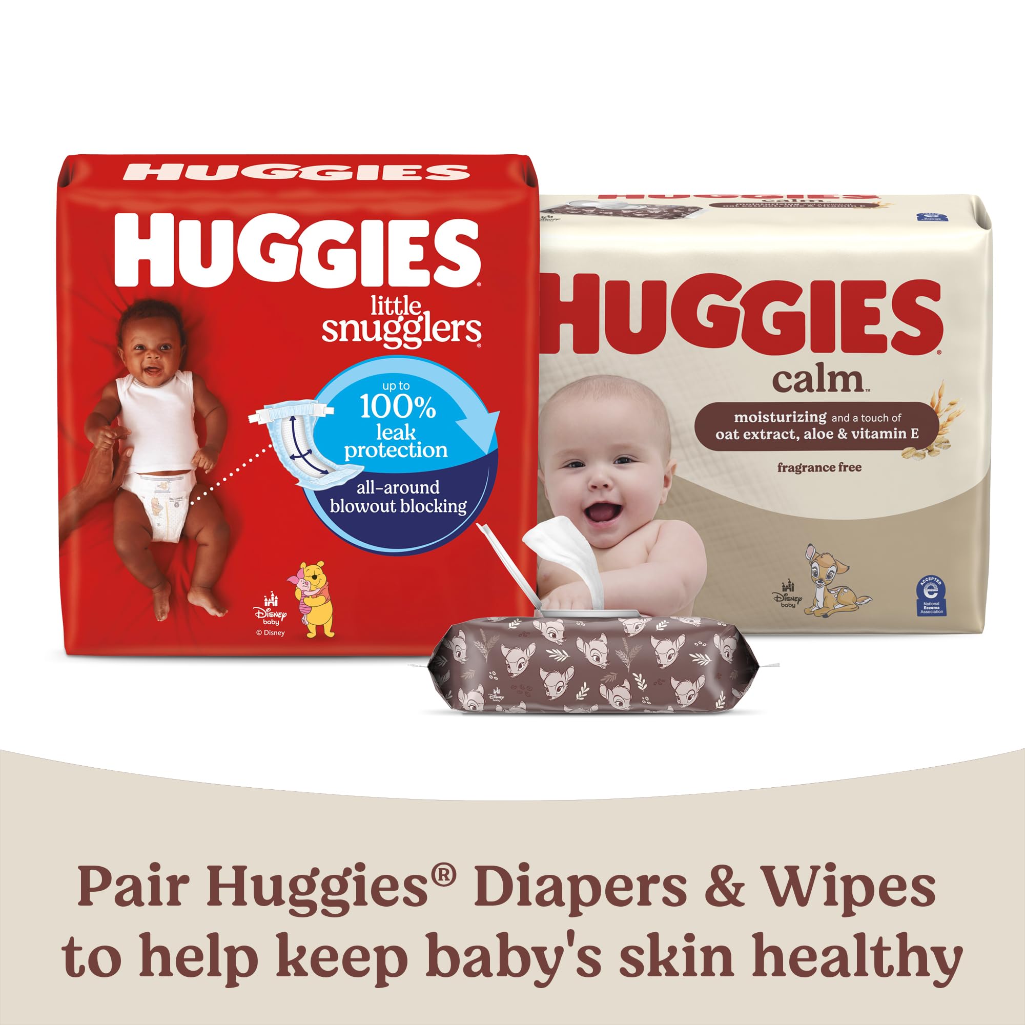 Huggies Calm Baby Wipes, Unscented, Hypoallergenic, 10 Push Button Packs (560 Wipes Total)