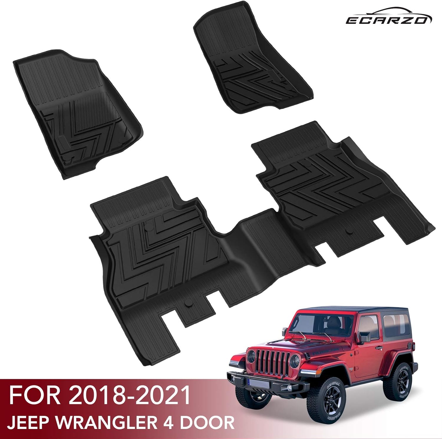 Floor Mats for 20182021 Jeep Wrangler Unlimited 4 Door (JL
