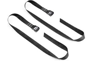 PowerTye Special Edition Lashing Straps – 1.5in x 4ft Black Cam Buckle Continuous Loop Strap (no Hooks), Made in USA Motorcycle, ATV, Cargo, Coolers and RV Battery – 300 lb W.L.L., Black (2-Pack)