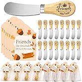 ERTIUANIO 20 Sets Friendsgiving Party Favors Bulk, Thanksgiving Fall Gifts for Friends, Stainless Steel Butter Knife with Wood Handle With Thank You Card Organza Bag, Friendsgiving Party Supplies