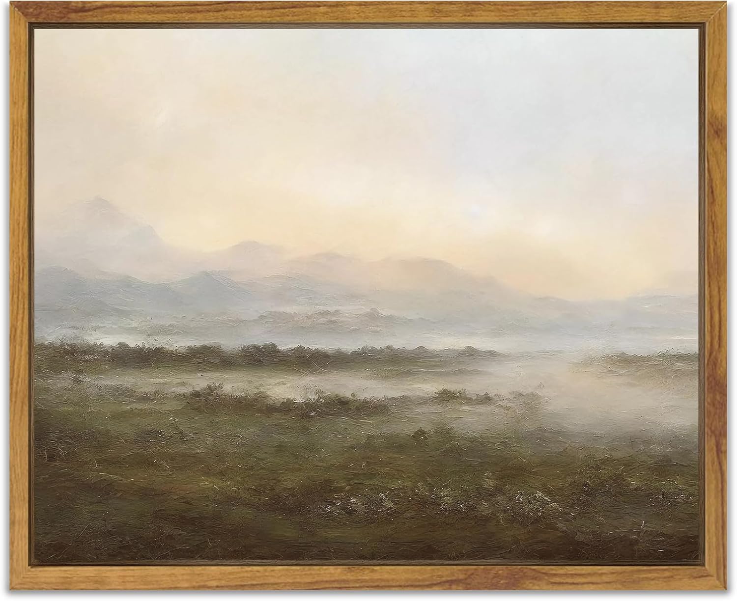 Paintings - SHENIFY 𝗙𝗿𝗮𝗺𝗲𝗱 Canvas Wall Art Vintage Classical Oil Painting Watercolor Dusk in The Forest Sky Room Decor for Bathroom Bedroom Living Room - 8