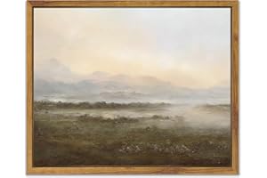 SHENIFY 𝗙𝗿𝗮𝗺𝗲𝗱 Canvas Wall Art Vintage Classical Oil Painting Watercolor Dusk in The Forest Sky Room Decor for Bathroom Bedroom Living Room - 8"x10" Natural Framed