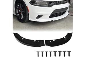 TENGBASE Front Splitter Protector for 2015-2023 Dodge Charger, Replacement Lip Spoiler Compatible with SRT 392/Scat Pack/RT/GT Trims (Black)