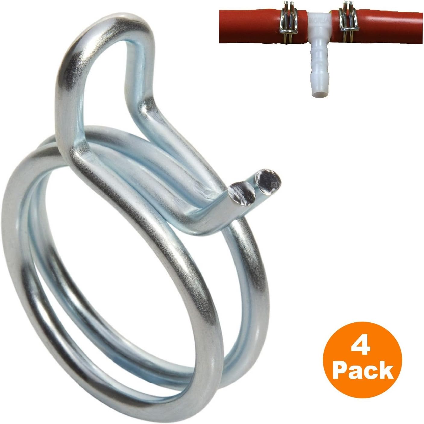 4 x 10mm Mikalor Double Wire Spring Clips Silicone Hose Pipe Air Fuel Band Clamp