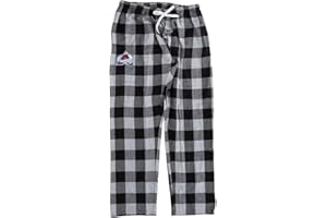 Calhoun NHL Surf & Skate Men's Team Logo Plaid Pajama Pants – 100% Woven Brushed Soft Fabric