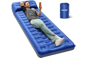 OGERY Sleeping Pad for Camping, 6" Extra-Thick Reinforced Camping Sleeping Pad with Pillows & Built-in Foot Pump, Ultralight Self Inflating Air Mattress Mat for Tent Hiking Essentials Gear