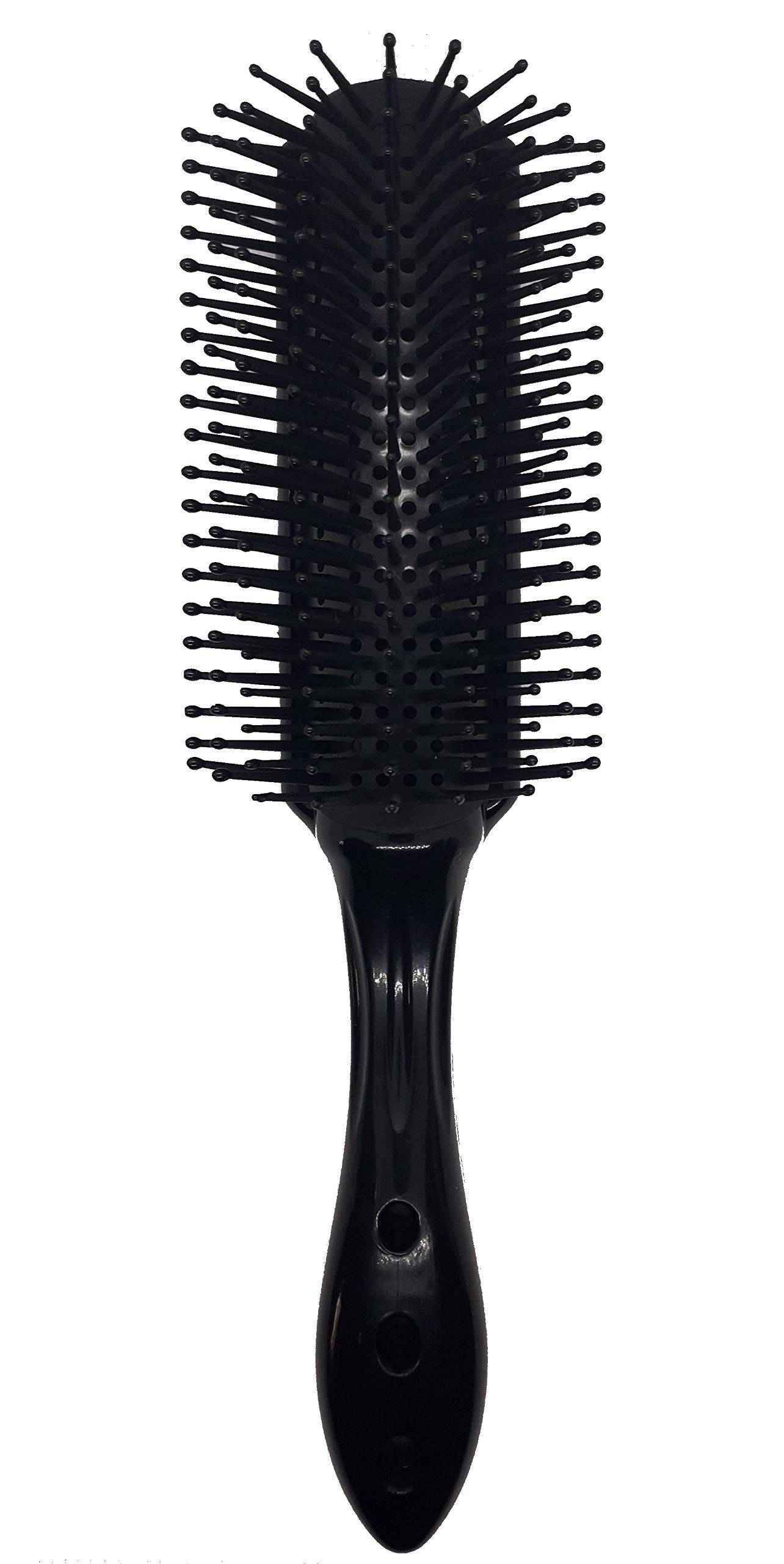 Flair Mens Styling Hair Brush 9 Row Firm Nylon Pins Black