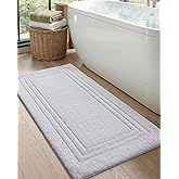DEXI Bath Mats Bathroom Rug, 43x24 Large Non Slip Bathroom Rugs Washable, Absorbent Bathmat Quick Dry for Shower Floor Sink, White