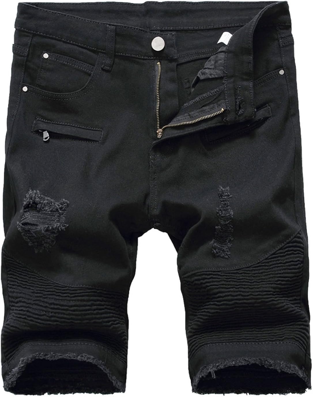 men's black denim shorts