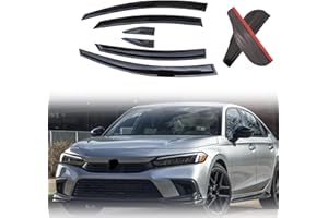 BeeGo Window Vent Visor Deflectors Rain Guards 6pcs Compatible with Honda Civic Sedan 2022 2023 2024 2025 2026 Rain Guards for Car Windows Accessories Black Sports Style (Not fit Hatchback)