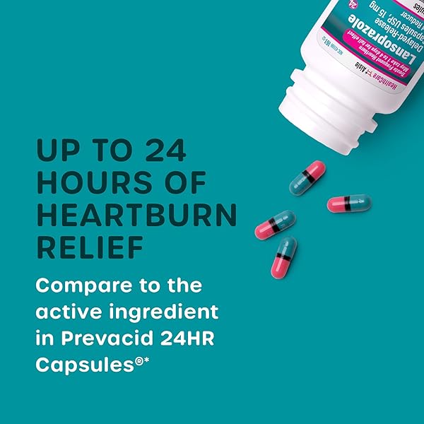 HEALTHCAREAISLE LANSOPRAZOLE 15 MG – 42 DELAYED-RELEASE CAPSULES – ACID REDUCER, TREATS FREQUENT HEARTBURN