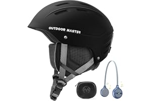 OutdoorMaster Kelvin II Ski Helmet and Wireless Bluetooth Set - Adjustable Fit Snowboard Helmet with Drop-in Headphone - Snow Sports Helmet for Men Women & Youth