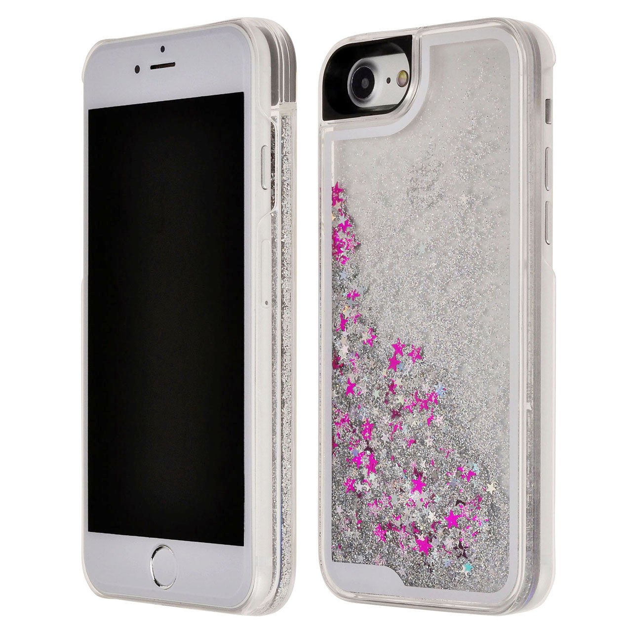 iPhone 7 Liquid Case, Yoption Transparent Plastic 3D Glitter Quicksand Stars Liquid Case for iPhone 7 4.7\