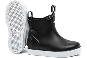 Sgadabe Kids Rain Boots, Waterproof Deck Boots for Boys Girls with Anti-Slip Traction, Ankle Rubber Boots Kids Chelsea Bootie