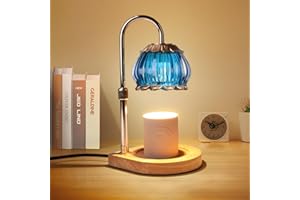 Gr8Gardens Candle Warmer Lamp with Timer, Dimmable Candle Warmer Lantern Light, Electric Glass Shade Jar Candle Warming Holders for Warming House Warming Decoration Gift for Women,Blue