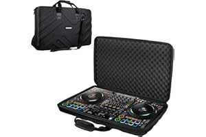 LVKAYCE DJ Case - 22.8"x14.6"x3.5" - Fits Pioneer DJ Controller DDJ-SR/SR2/REV1/Denon MC4000/Numark NVII/Mixtrack Pro3/Hercules Inpulse 500/NV Platinum - Hard Shell Traveling Case - For DJ Equipment