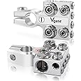 Vgate 12-Way Lead Acid Battery Terminal Connector, Multi-Size Hole Holder, 8AWG up to 4/0(XL) AWG Gauge, Positive & Negative for SAE/DIN/EN Tapered Top Post