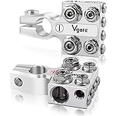 Vgate 12-Way Lead Acid Battery Car Terminal Connector, Multi-Size Hole Holder, 8AWG up to 4/0(XL) AWG Gauge, Positive & Negat