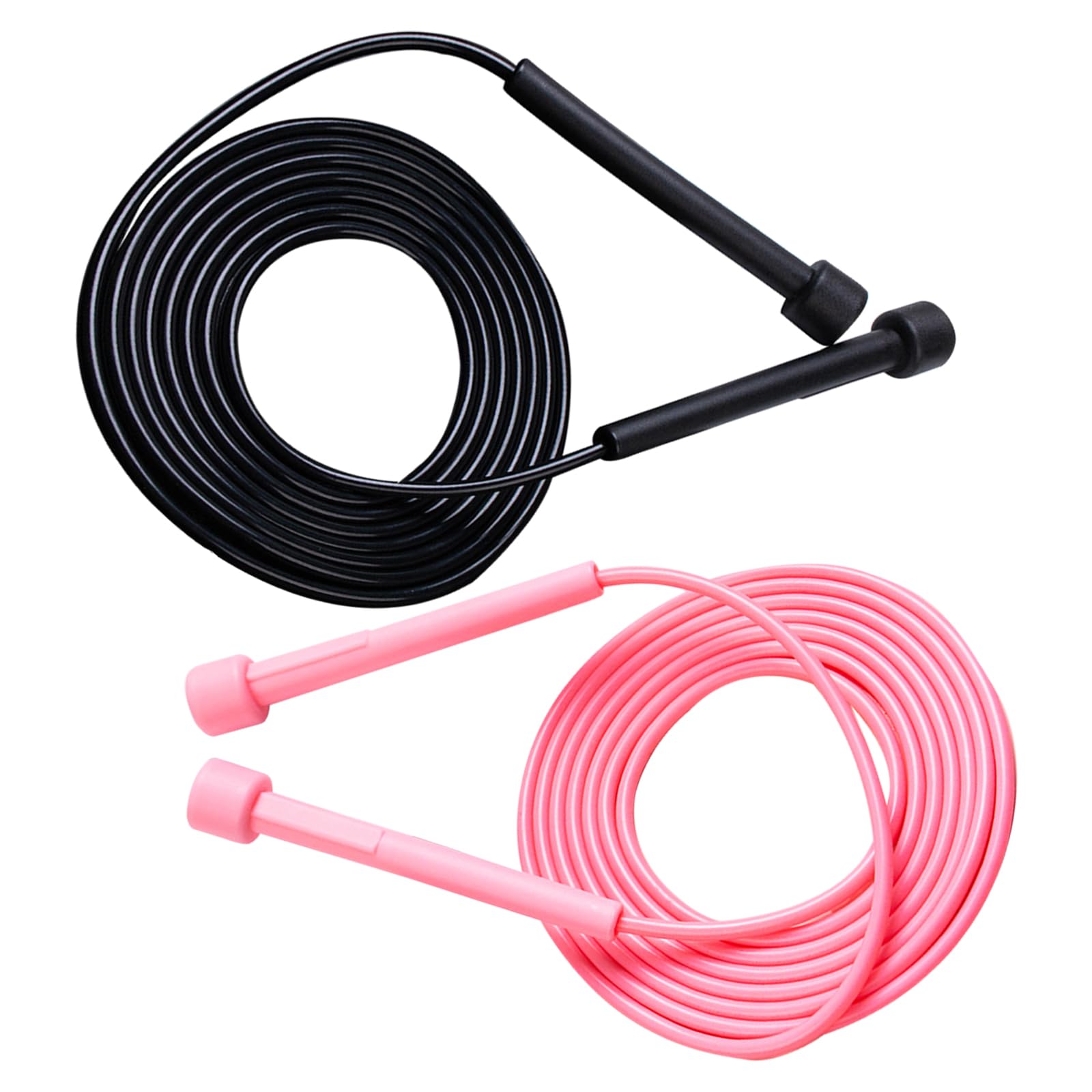 KASESSS 2 Pieces Skipping Ropes for Adults, Adjustable Jump Rope, 9ft/ 280cm, PVC Skipping Rope Sport Jumping Rope Lightweight Jump Ropes for Fitness Personal Training Rope for Men Women and Kids
