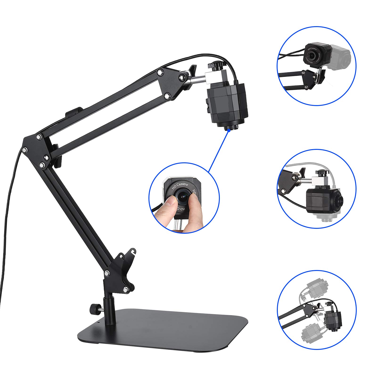 Document Camera for Teaching, USB Webcam for Distance Learning, Video Conferencing, Stop Motion, Time Lapse, Classroom Real-time,Overhead Video Recording, High Definition 1080P 1